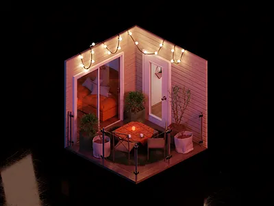 Balcony 3d art blender
