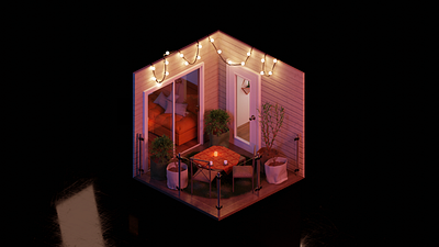 Balcony 3d art blender