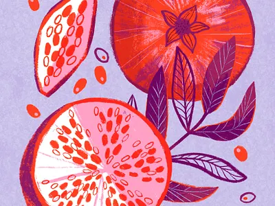 Pomegranate art art licensing artwork digital art digital illustration digital painting illustration pattern placement illustration pomegranate surface design