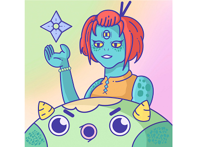 Other planet alien art artwork character character art design flat flat style graphic design illustration nft other planet procreate ui
