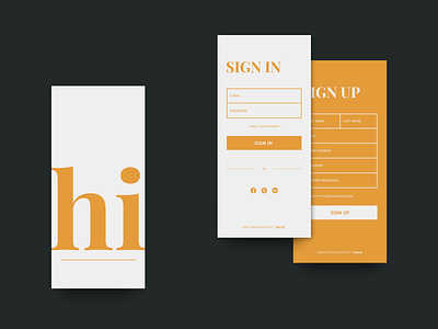 Sign In / Sign Up app app design clean design interface minimal mobile mobile app product design sign in sign up ui user experience user interface ux