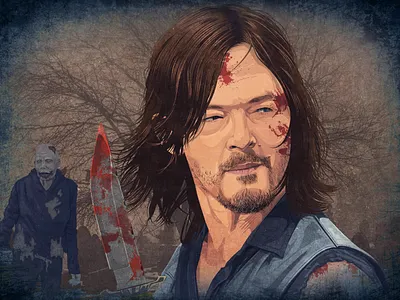 The Walking Dead collectibes daryl dixon generative art jd paulsen negan nft nfts portrait the walking dead twd vector