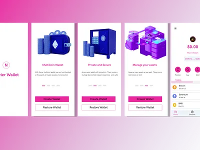 CryptoCurrency Wallet branding crypto currency design illustration logo mobile app money nft product design ui ux vector wallet