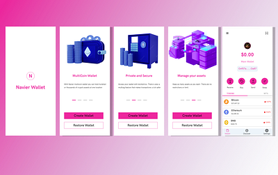 CryptoCurrency Wallet branding crypto currency design illustration logo mobile app money nft product design ui ux vector wallet