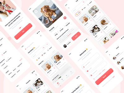 Pet Adoption App - Layout Exploration adoption app design design design app illustration logo mobile app pet pet adoption app pet app ui uidesign uiux ux