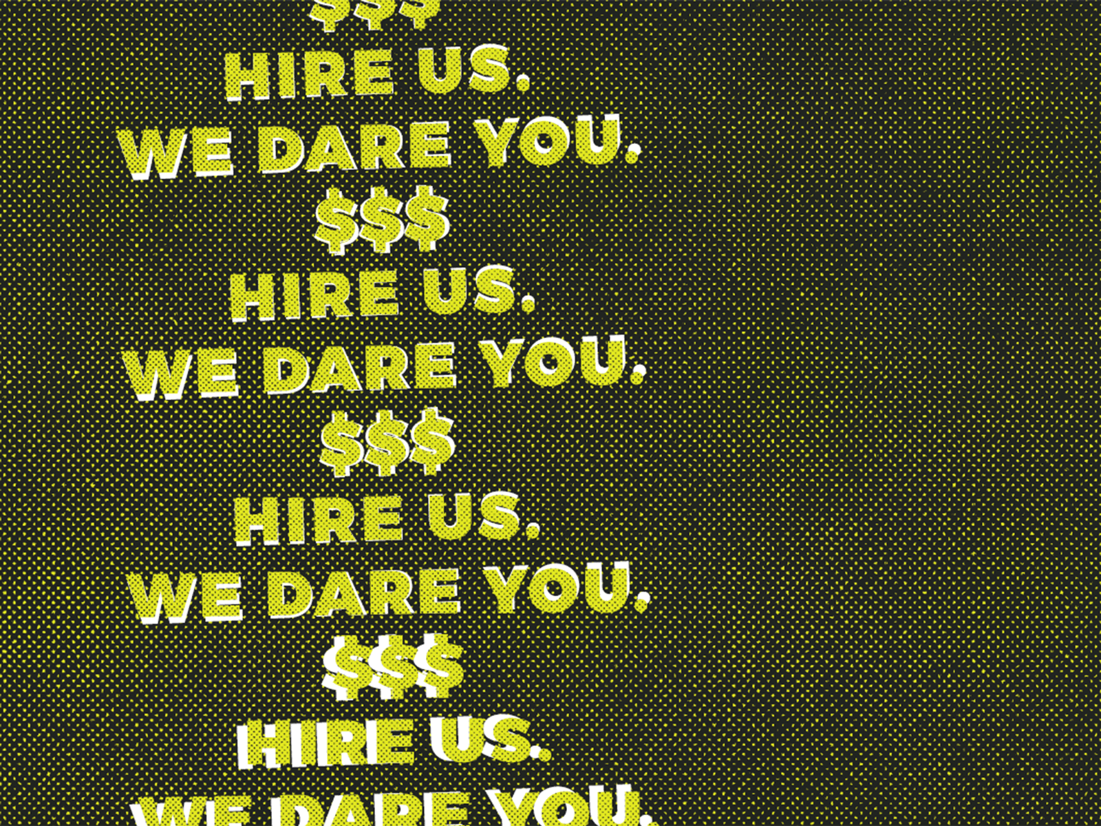 Double Dog 90s animation black branding graphic design green halftone motion graphics retro typography vector web design