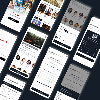 FLICKR: Movie booking app animation appdesign branding design dribble graphic design interface logo movieapp project ui uidesign uitrends uiux userexperience userresearch ux uxprocess webdesign