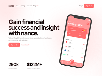 The Nance Project 3d app branding design finance graphic design illustration logo typography ui ux vector web