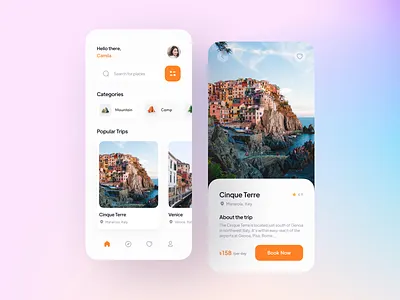 Travel app android app app design clean concept design ios minimal mobile mobile application mobile design tourism travel travel app traveling trip ui user interface ux vacation