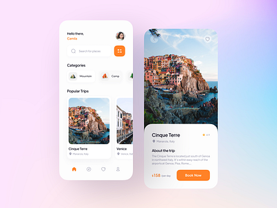 Travel app android app app design clean concept design ios minimal mobile mobile application mobile design tourism travel travel app traveling trip ui user interface ux vacation