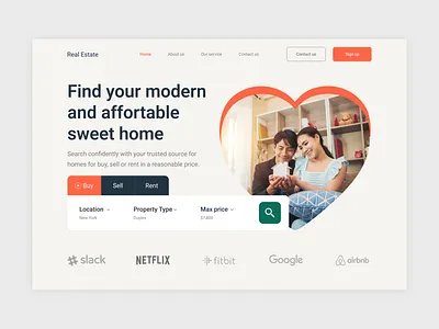 Real Estate Website - Hero Section hero section odama ofspace real estate agent real estate hero real estate website realtor realtor hero section sweet home hero section sweet home website ui ui inspiration ui website website design