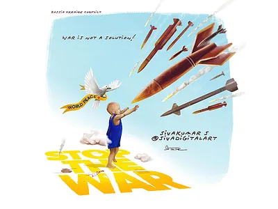 Russia Ukraine Conflict art cartoon digital art illustration india peace poster russia russia ukraine conflict russia ukraine crisis sivadigitalart stop the war stop war ukraine