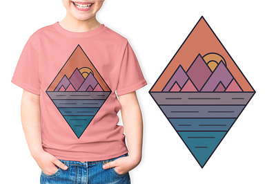 outdoor t shirt design. adult apparel baby beach boy girl tshirt branding children fashion graphic design hill lineart line art little logo mountain peak sky sun t shirt design t shirt design tshirt design