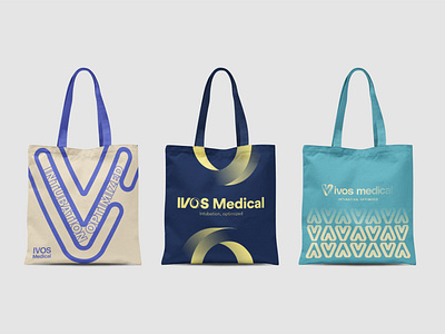 IVOS Medical Logo Concept Directions branding color system graphic healthcare logo logo design logotype marks medical mockups redesign social social media startup symbol tote totebag wip