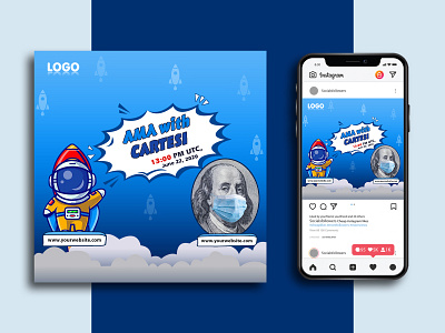 Crypto social media template | Crypto banner ads advertising banner banner design banner template crypto crypto banner crypto template cryptocurrency design facebook post flyer instagram post media post poster design social social media social media ads social media post