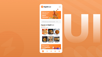 RapidFood - Food Delivery App UI Design by PremCodes app ui design delivery app design food app ui design food delivery app design rapidfood