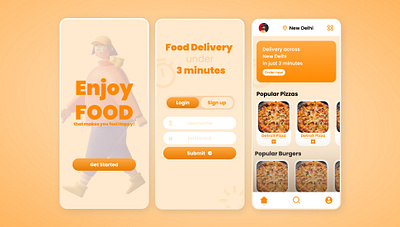 Food Delivery App UI Design by PremCodes delivery app ui design dine in app ui design food app ui design food delivery app ui design ui design ui ux design
