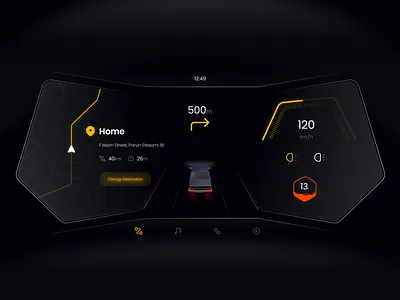 Car Dashboard car dashbord dark mode dotchallenge hmi ui design