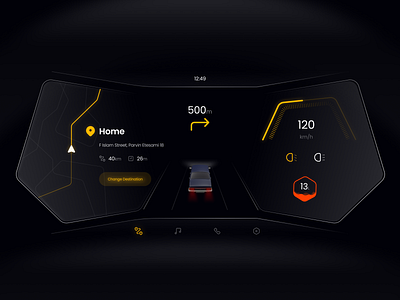 Car Dashboard car dashbord dark mode dotchallenge hmi ui design