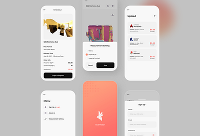 LiDAR Scanner App 3d 3dscanner casestudy checkout design export ios lidar menu minimal mobile popup product design scanner sign up