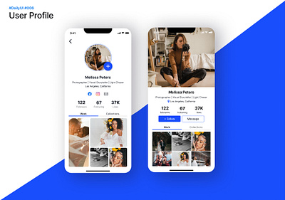 #DailyUI #006 app daily 100 challenge daily ui 006 design inspiration figmadesign mobile mobile app photo photographer profile social app social user profile ui user profile