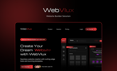 WebVlux - AI-Powered Website Builder artificialintelligence creativeprocess darkmode designtrends dribbble futuristicdesign uiux uxdesign webdesign websitebuilder