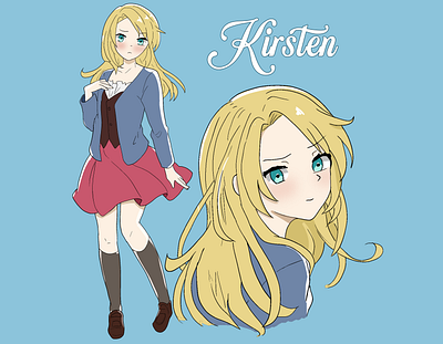 Kirsten cute design digital illustration france girl graphic design illustration manga original