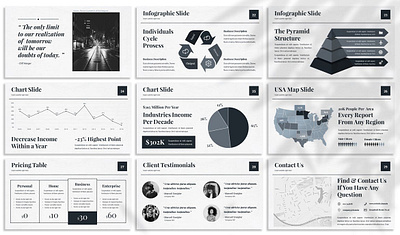 Diurna - Monochrome Keynote Template branding clean design designposter duotone keynote google google slides gradient graphic design illustration keynote keynote template monochrome monochrome keynote pitch deck startup ui ux vector web design