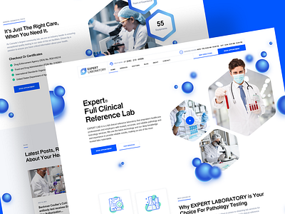 Laboratory Clinic Landing Page clean clinic corona corona virus covid design emergency header hero image lab laboratory landing page simple ui ux web design