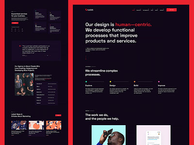 Digital Agency Landing Page awards awwward clean dark dark web design digital agency digital marketing hero image info box landing page minimal seo services sleek testimonials ui ux web design