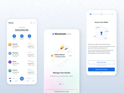 Blockchain.com redesign blockchain figma interface mobile mobile ui ui ui design uiux ux wallet web3
