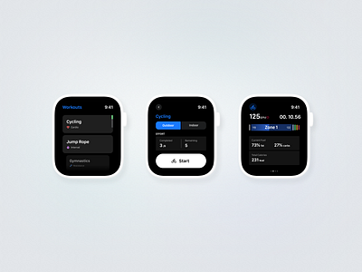 Apple Watch - Workout App apple watch application design ui ux