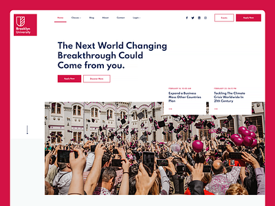 University Landing Page college hero image landing page school student ui university ux web design