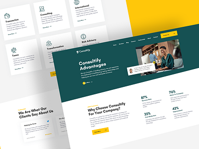 Consulting Company Landing Page clean company consulting hero image infobox landing page minimal ui ux web design