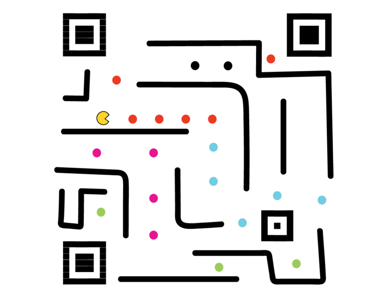 QR Code - PacMan alien animation art brick game code design downsign fun funny game game boy gif pac man qr code animation qr code art qr code by downsign qr code gif sam omo