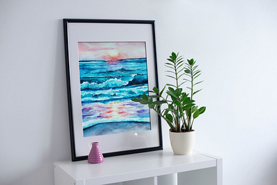 Watercolor arwork in a frame. art artwork illustration painting picture watercolor watercolor illustration