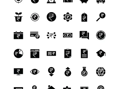 Indian Currency (Rupee) Filled Icon Set design download finance flat icon icon download icon pack icon set iconography icons illustration illustrator india indian rupee ui vector