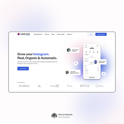 Superviral Landing Page Design dailyui design designer figma homepage landingpage social ui ux uxui web webdesign