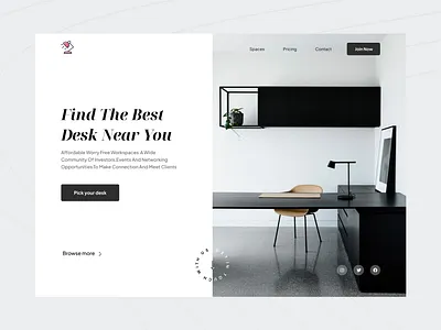 Desk finder header explorarion desk header landing page minimal minimal ui minimalui neat setup ui ui brainy ui design uibrainy ux brainy uxbrainy web webdesign