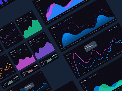 UI Charts Dark Mode analytics bars composer graphs infographics progress statistics template ui charts ui design ui elements