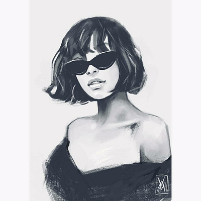 Digital portrait art artwork coal digital illustration krita painting portrait