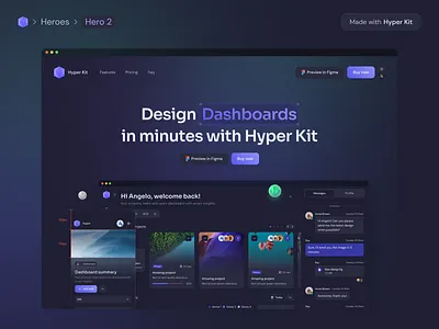 Heroes > Hero 2 | Desktop/Mobile + Dark/Light dashboard design header hero heroes interface landing page ui ux website