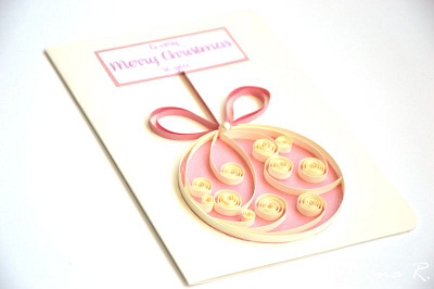 Christmas quilling card christmascard craft design fedrigonipaper greetingcard handmade handmadecard illustration paperart papermagicbyjr pink quilling