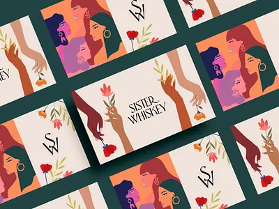 Sister Whiskey branding illustration sisters spirits whiskey women