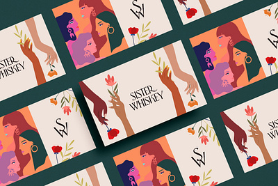 Sister Whiskey branding illustration sisters spirits whiskey women