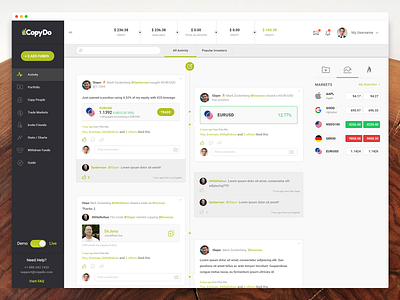 CopyDo Social Trading Platform - UI/UX Website analytics challenges dashboard design exchange experience finance forex interface management platform social startup trading ui uiux ux