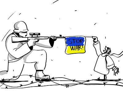 Glory to Ukraine! drawing illustration peace poster print war