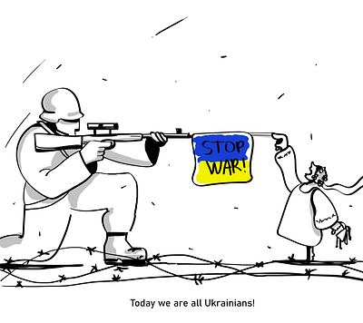 Glory to Ukraine! drawing illustration peace poster print war