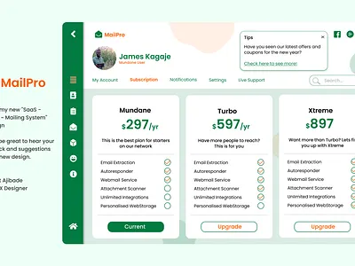 SaaS - Mailing System Dashboard - MailPro app design figma saas ui ui designer ux