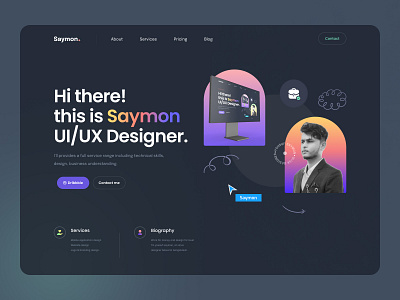 📃Personal portfolio web Ui design. dark ui design designer landing page figma landing page mac portfolio portfolio web ui ui ui ux ux web ui xd